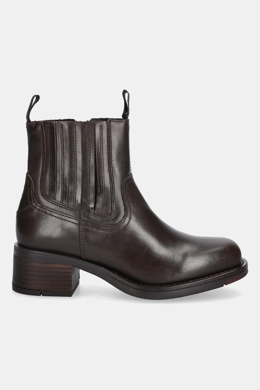 Кожаные полусапоги Fly London RALI513FLY цвет коричневый каблук кирпичик P144513007