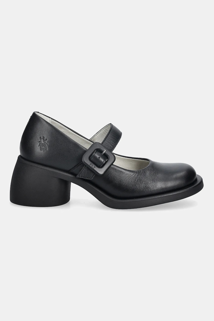 Кожаные туфли Fly London HUVI044FLY цвет чёрный каблук кирпичик P145044005 Кожаные туфли Fly London HUVI044FLY цвет чёрный каблук кирпичик P145044005