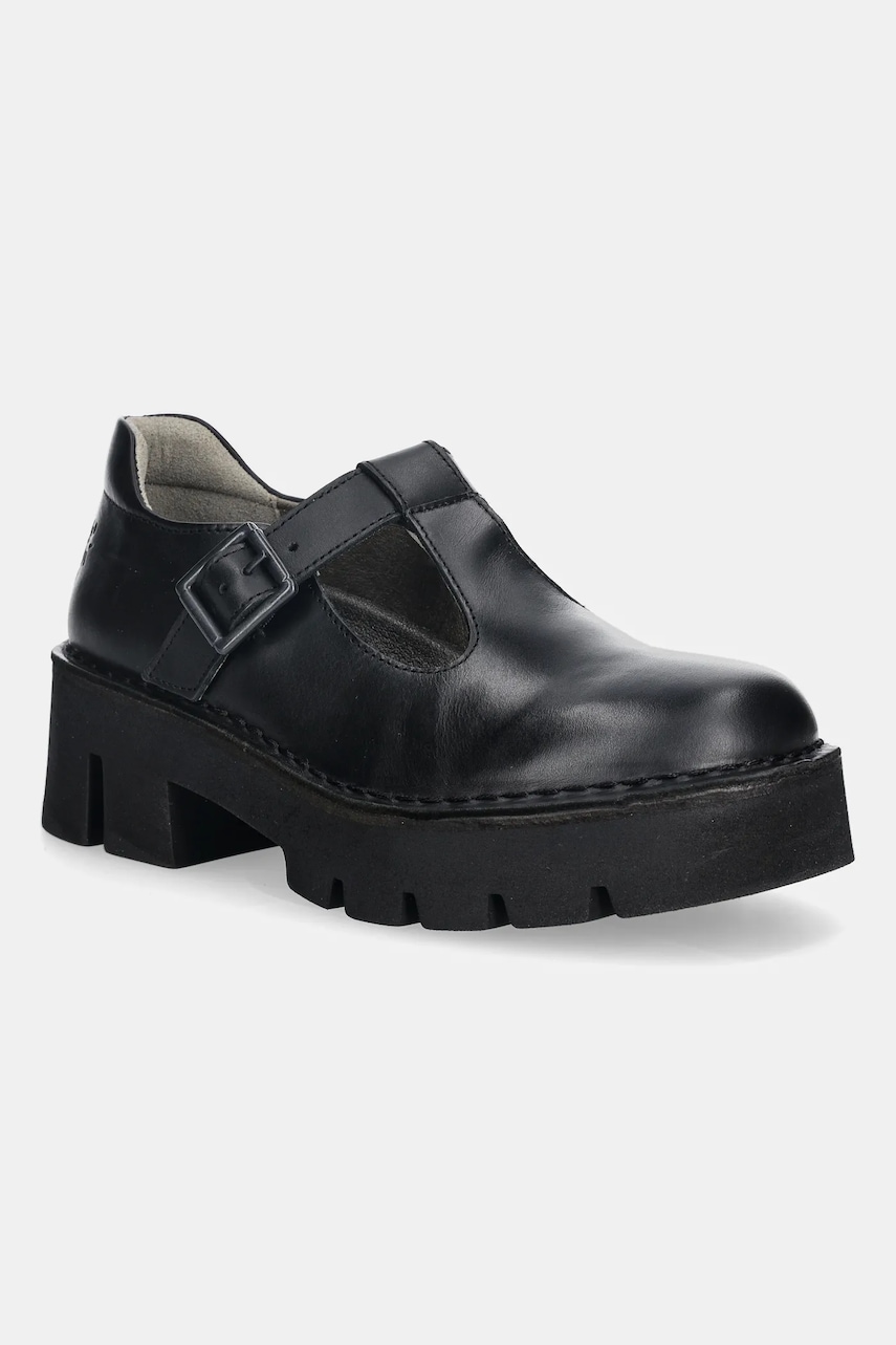 Fly London pantofi de piele BAIZ162FLY culoarea negru, cu platforma, P211162000