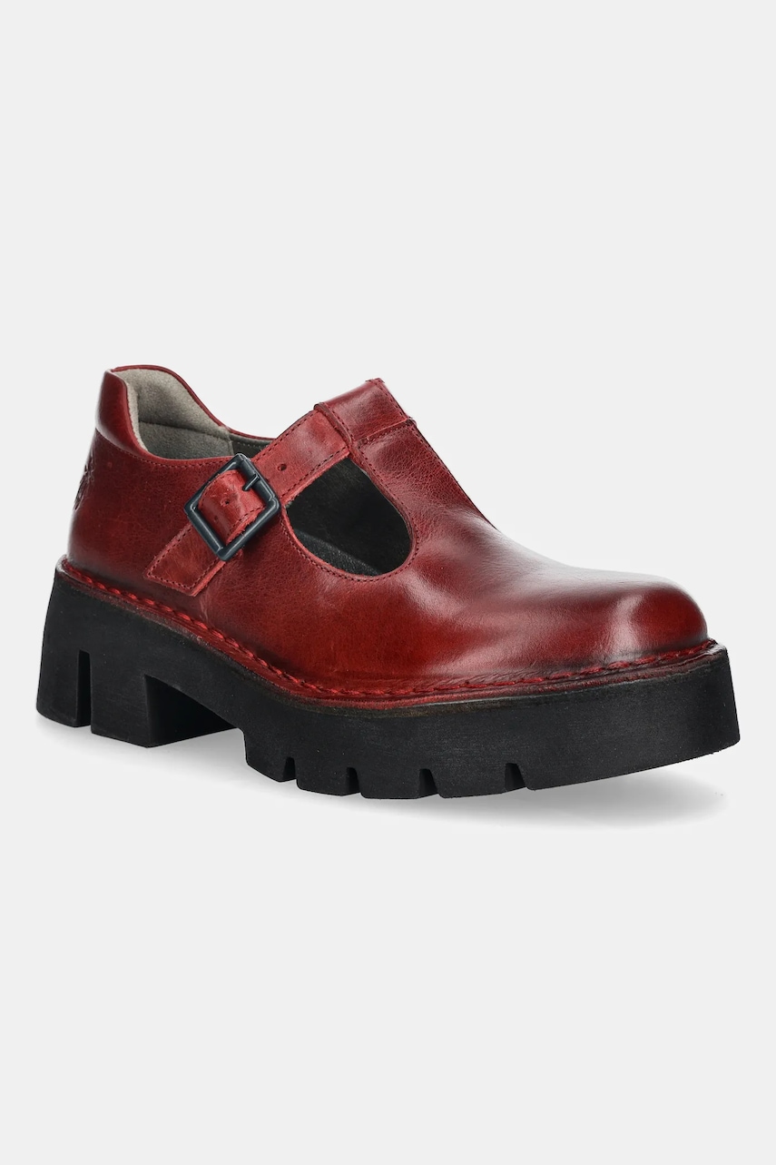 Fly London pantofi de piele BAIZ162FLY culoarea roșu, cu platforma, P211162003