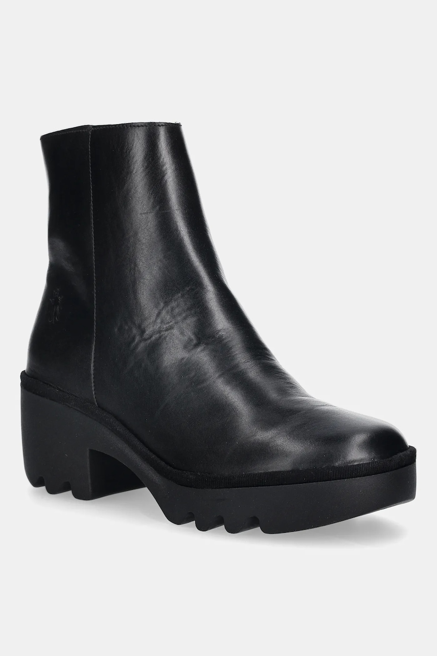 Fly London cizme de piele TOOR513FLY culoarea negru, cu toc drept, P501513001