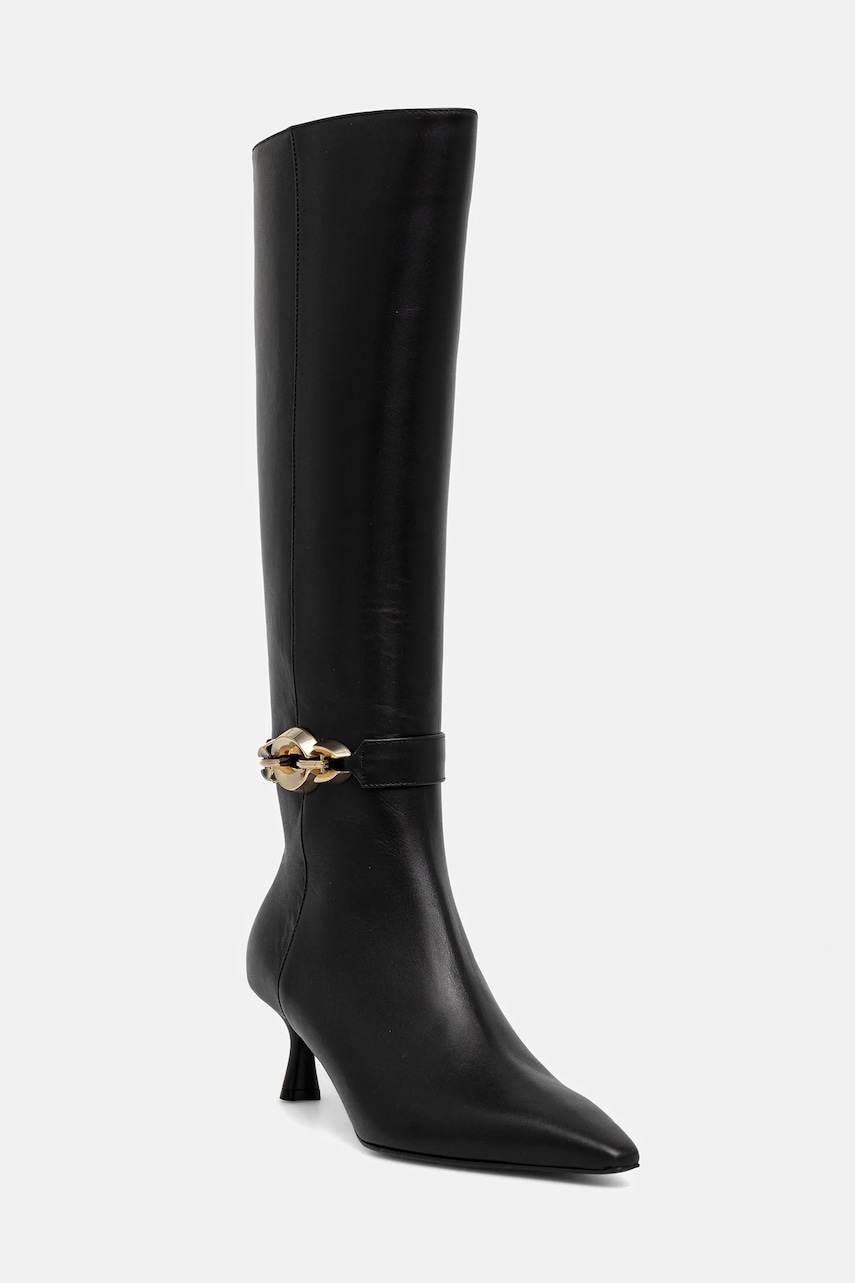 Baldinini ghete de piele culoarea negru, cu toc cui, D6B050P5VITE