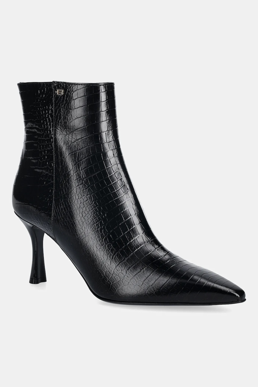 Baldinini cizme de piele culoarea negru, cu toc cui, D6B122P7COCC