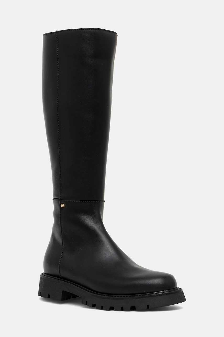 Baldinini ghete de piele culoarea negru, cu toc plat, D6B148P1VITE