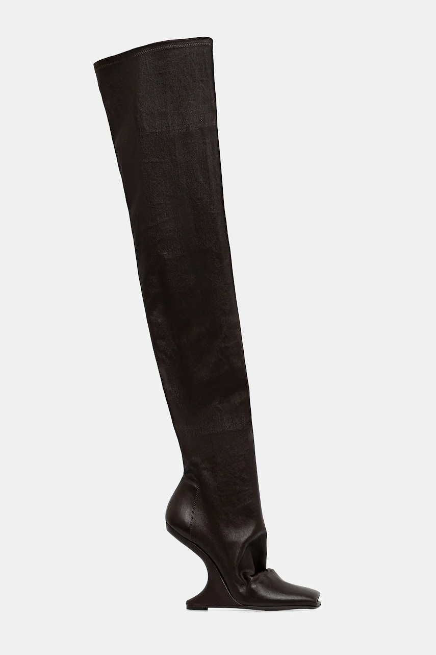 Кожаные сапоги Rick Owens Lilies Cantilever 11 цвет коричневый на платформе LI02E3801.LS Кожаные сапоги Rick Owens Lilies Cantilever 11 цвет коричневый на платформе LI02E3801.LS