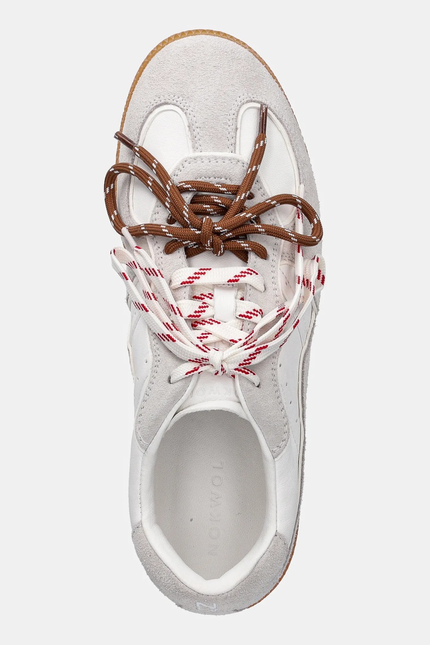 Δερμάτινα αθλητικά παπούτσια Nokwol August χρώμα: γκρι, August φωτογραφία