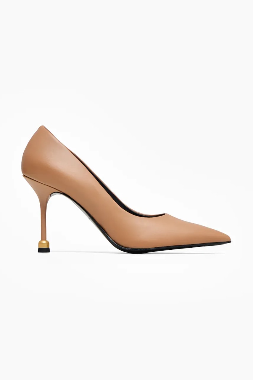 Vanda Novak stilettos de piele Aleksandra culoarea bej, Aleksandra