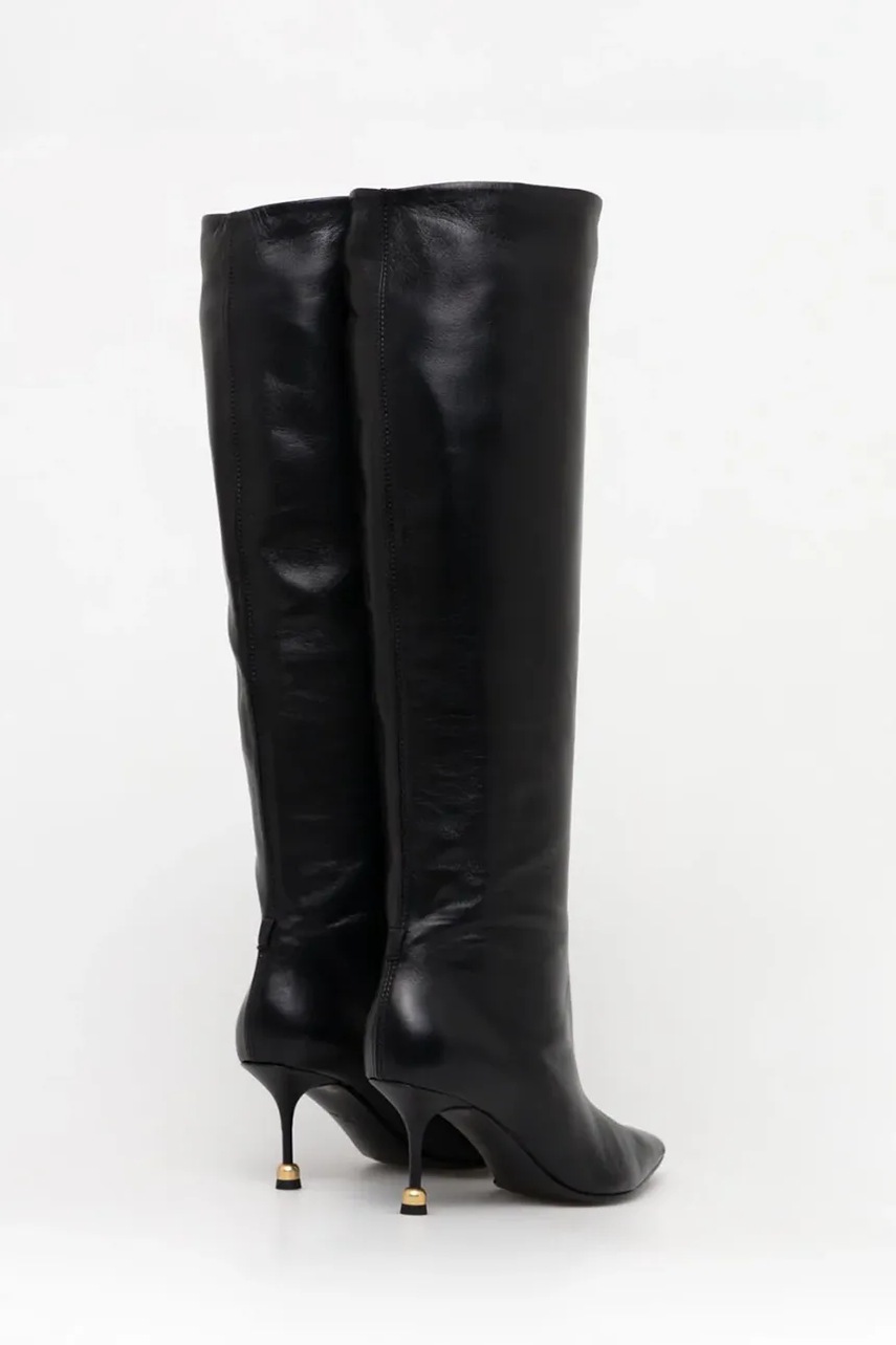 Δερμάτινες μπότες Vanda Novak Kaja Deep Black γυναικείες, χρώμα: μαύρο φωτογραφία