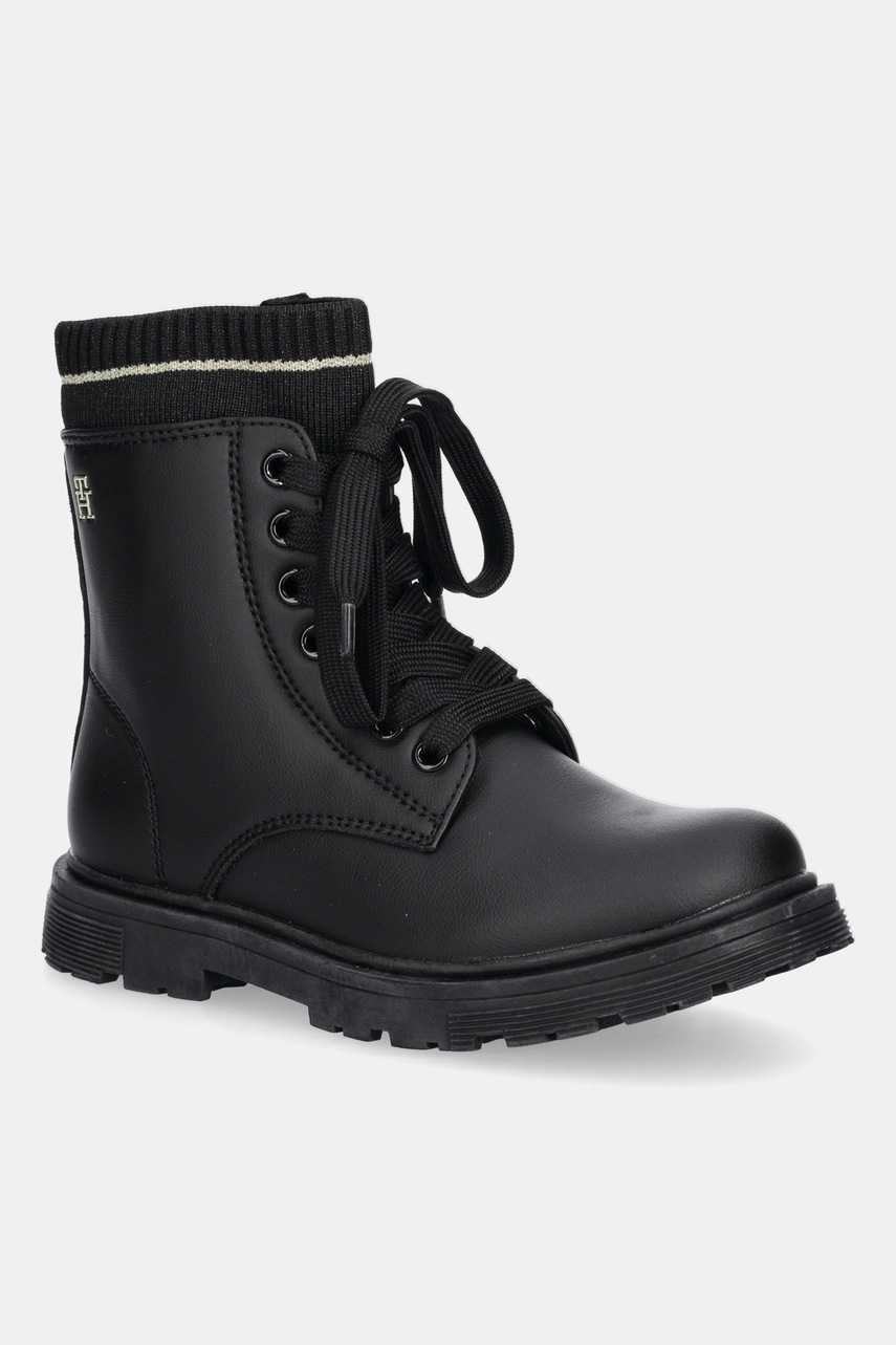 Levně Dětské boty Tommy Hilfiger černá barva, T1A5-34006