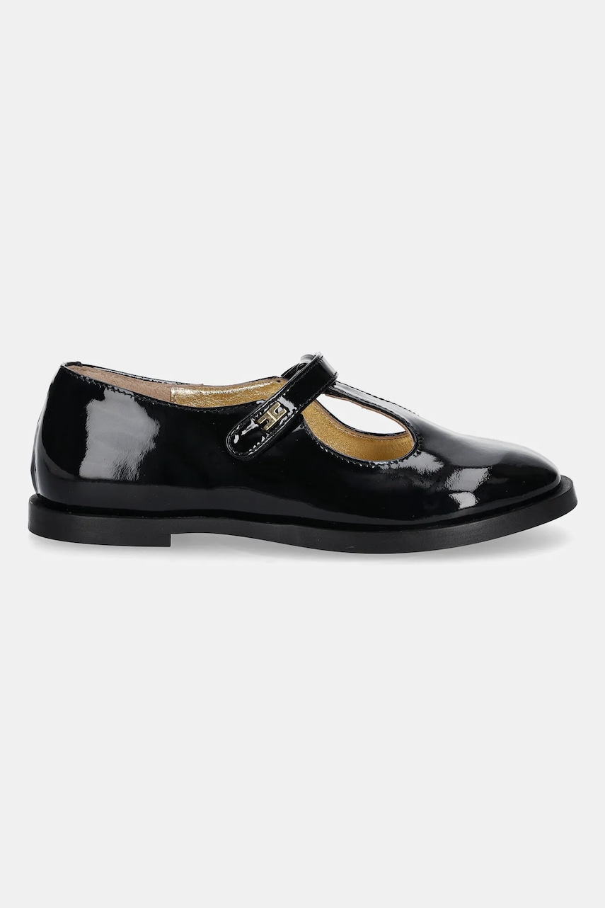 Elisabetta Franchi balerini din piele pentru copii culoarea negru, F1A3-E0370