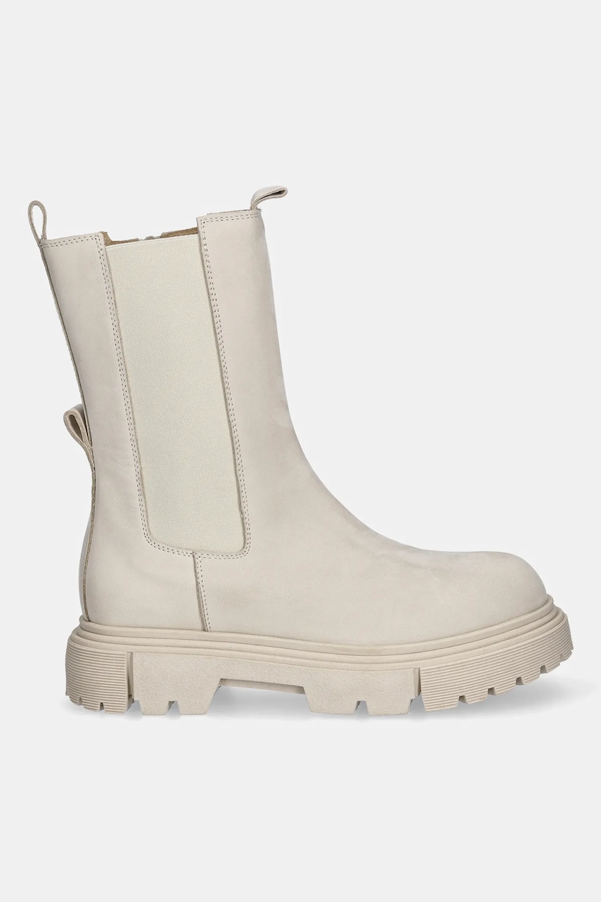 Детские ботинки из нубука Elisabetta Franchi цвет бежевый  F4A5-E0419