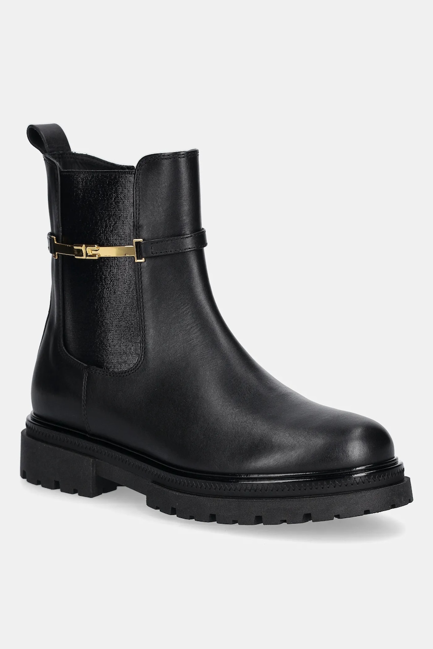 Elisabetta Franchi cizme chelsea din piele pentru copii culoarea negru, F4A5-E0441