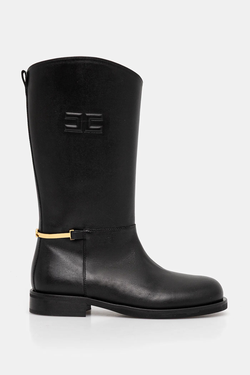 Детские кожаные сапоги Elisabetta Franchi цвет чёрный  F4A6-E0449 Детские кожаные сапоги Elisabetta Franchi цвет чёрный  F4A6-E0449