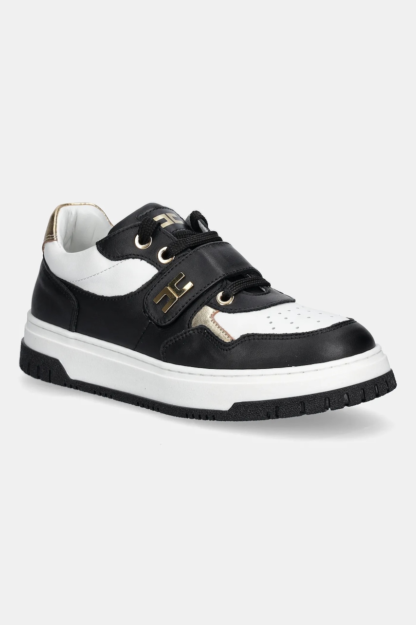 Elisabetta Franchi teniși din piele copii culoarea negru, F4A9-E0344