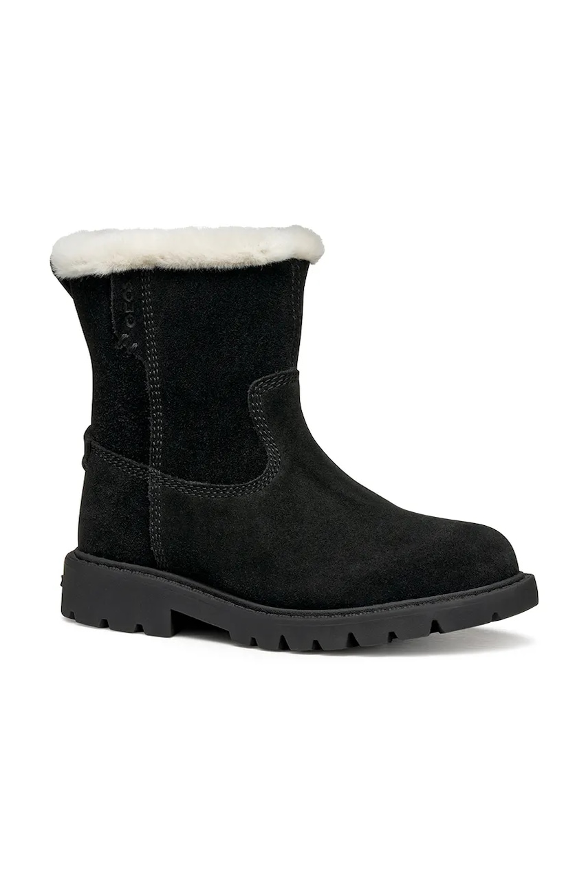 Geox pantofi de iarnă din nubuc pentru copii SHAYLAX culoarea negru, J46EYA.00022