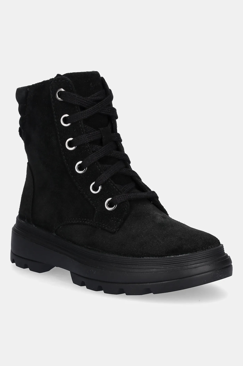Geox cizme din piele întoarsă pentru copii KIDDARTAH culoarea negru, J56NDA.00022
