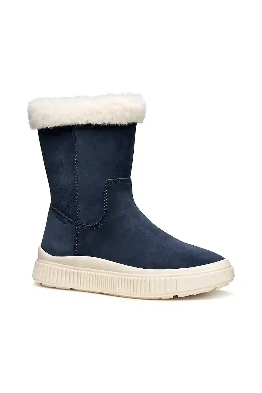 Geox pantofi de iarnă din nubuc pentru copii LAQUINNY culoarea bleumarin, J56NFB.00022