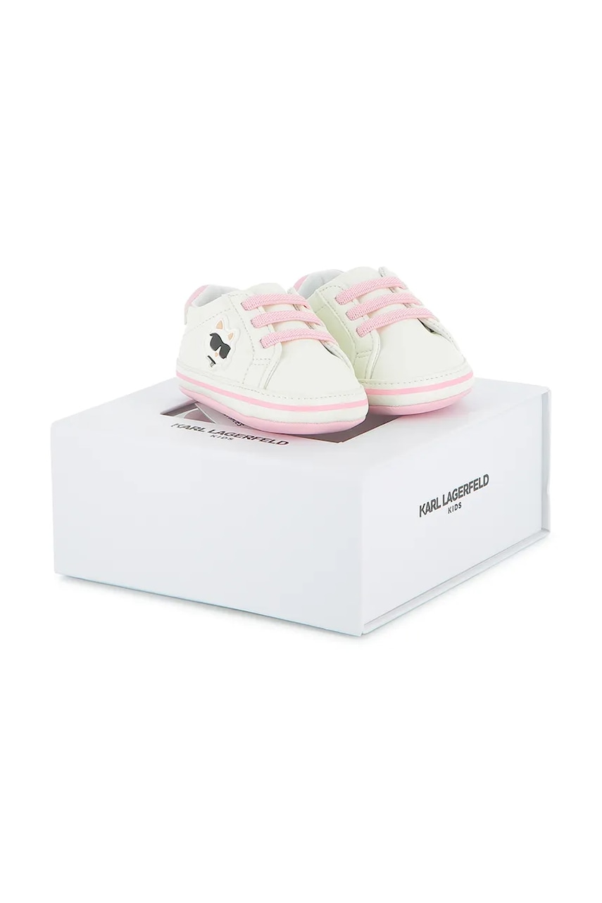 Karl Lagerfeld adidași pentru bebeluși culoarea alb, Z30993