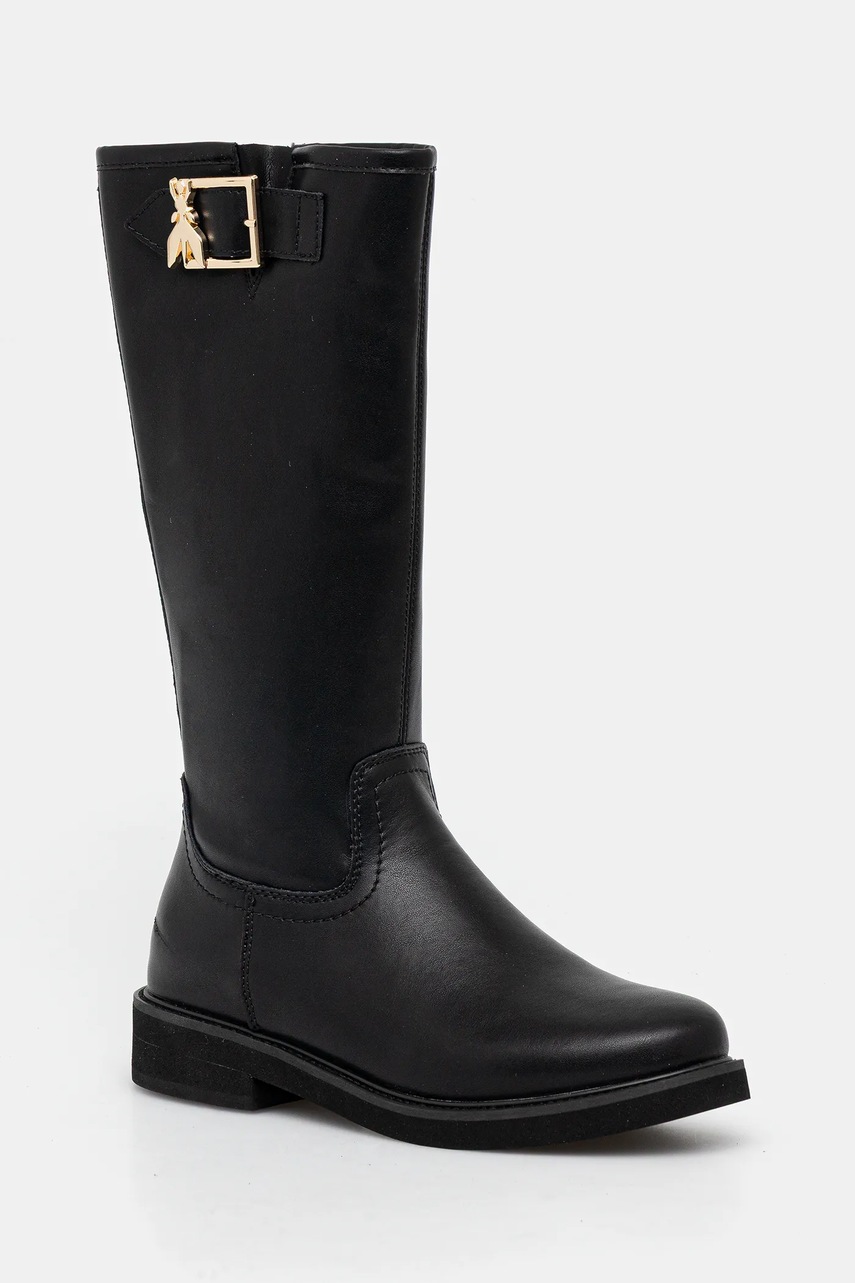 Levně Dětské kožené boty Patrizia Pepe černá barva, PPJ958