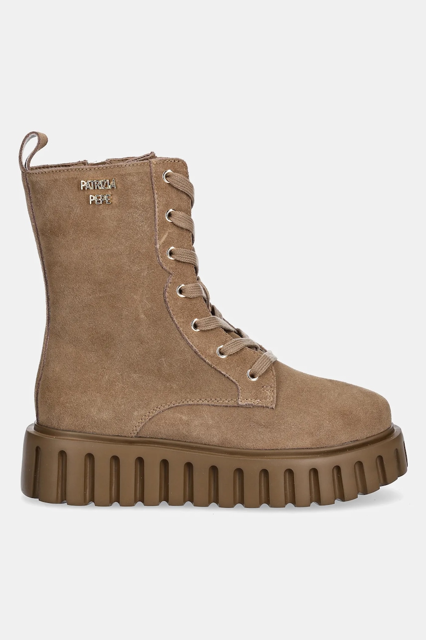 Детские замшевые ботинки Patrizia Pepe цвет бежевый PPJ985 Детские замшевые ботинки Patrizia Pepe цвет бежевый PPJ985