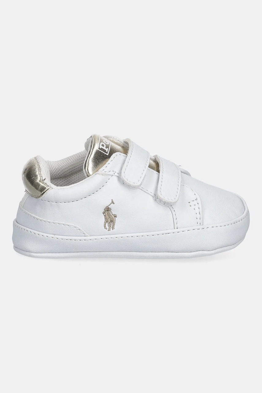 Обувь для новорождённых Polo Ralph Lauren HERITAGE COURT II EZ LAYETTE цвет белый RL03389102 Обувь для новорождённых Polo Ralph Lauren HERITAGE COURT II EZ LAYETTE цвет белый RL03389102