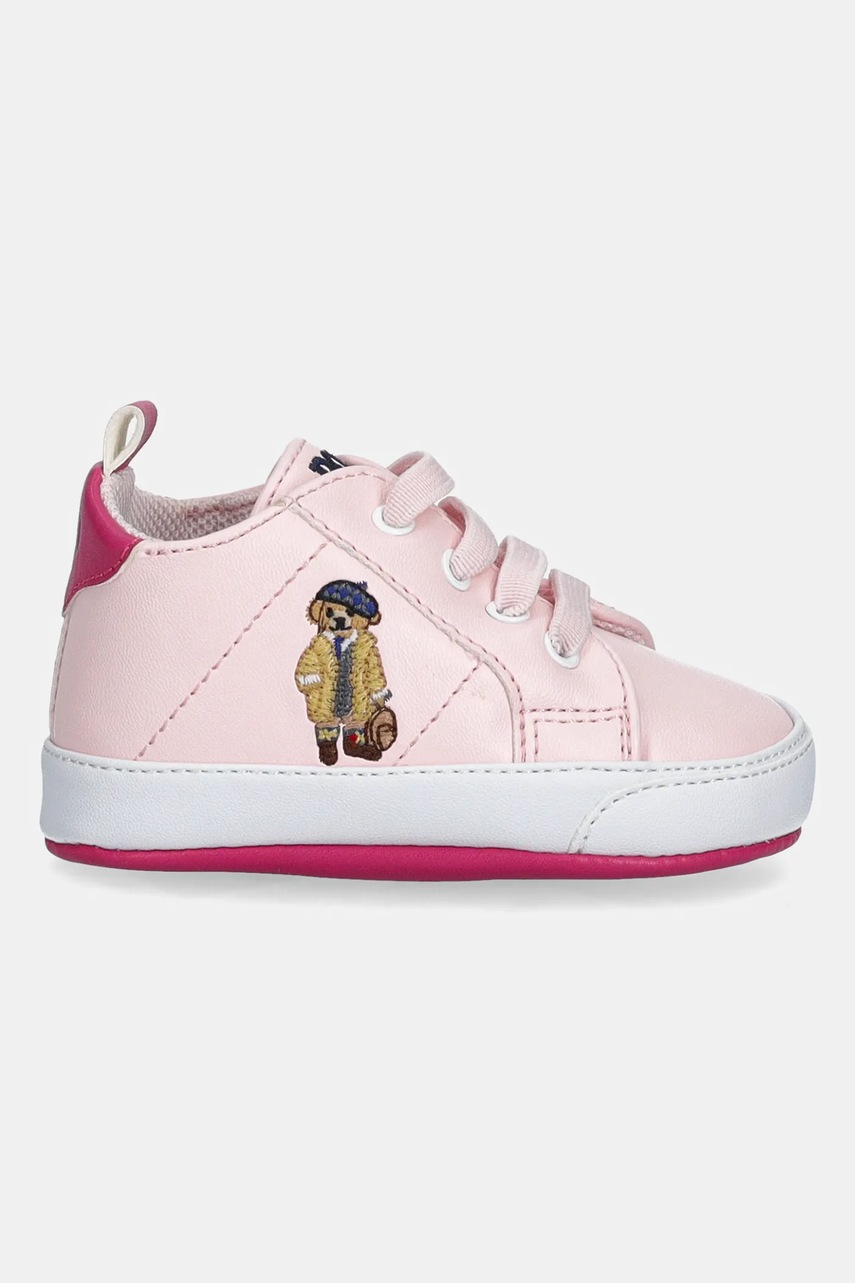 Обувь для новорождённых Polo Ralph Lauren QUILTON BEAR GORE HI LAYETTE цвет розовый RL03477680