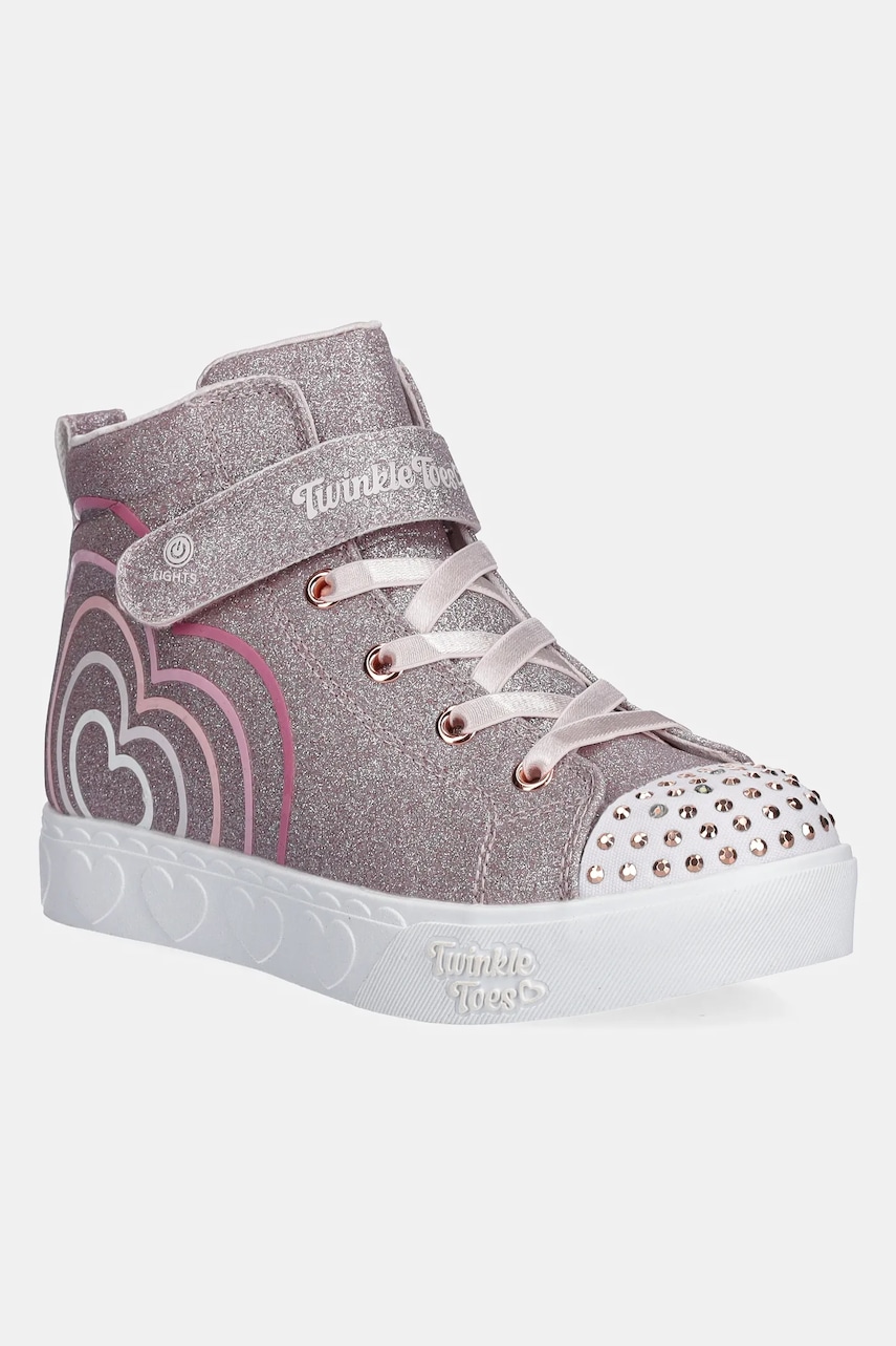 Skechers teniși copii HEART STEPS - HEART GLOW culoarea bej, 314623L