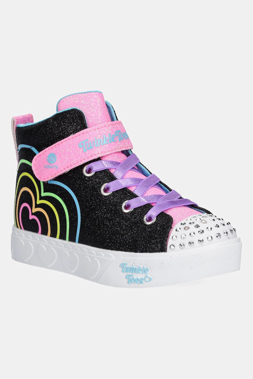 Skechers teniși copii HEART STEPS - HEART GLOW culoarea negru, 314623L