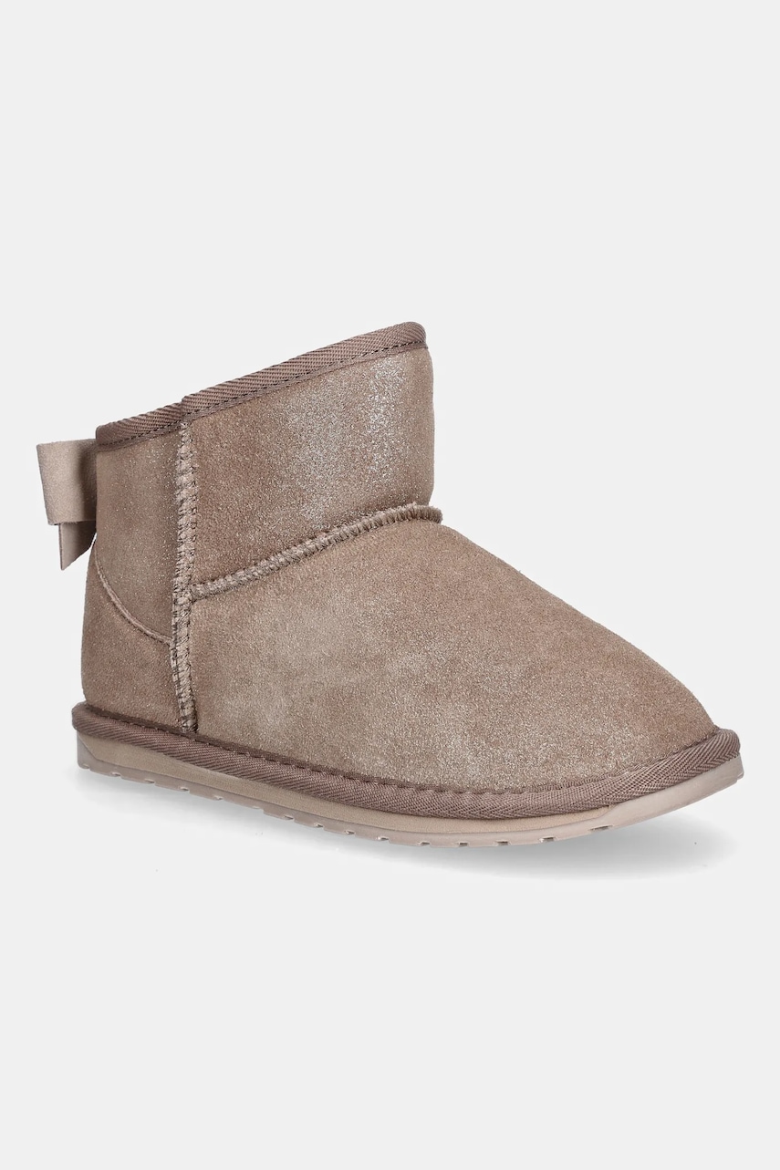 Levně Dětské semišové sněhule Emu Australia Rigel Shine Kids růžová barva, K13242