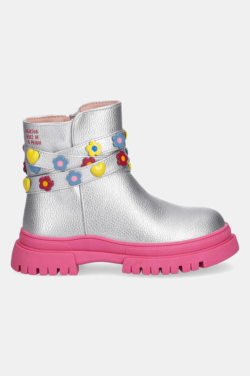 Детские ботинки Agatha Ruiz de la Prada цвет серебрянный  251968