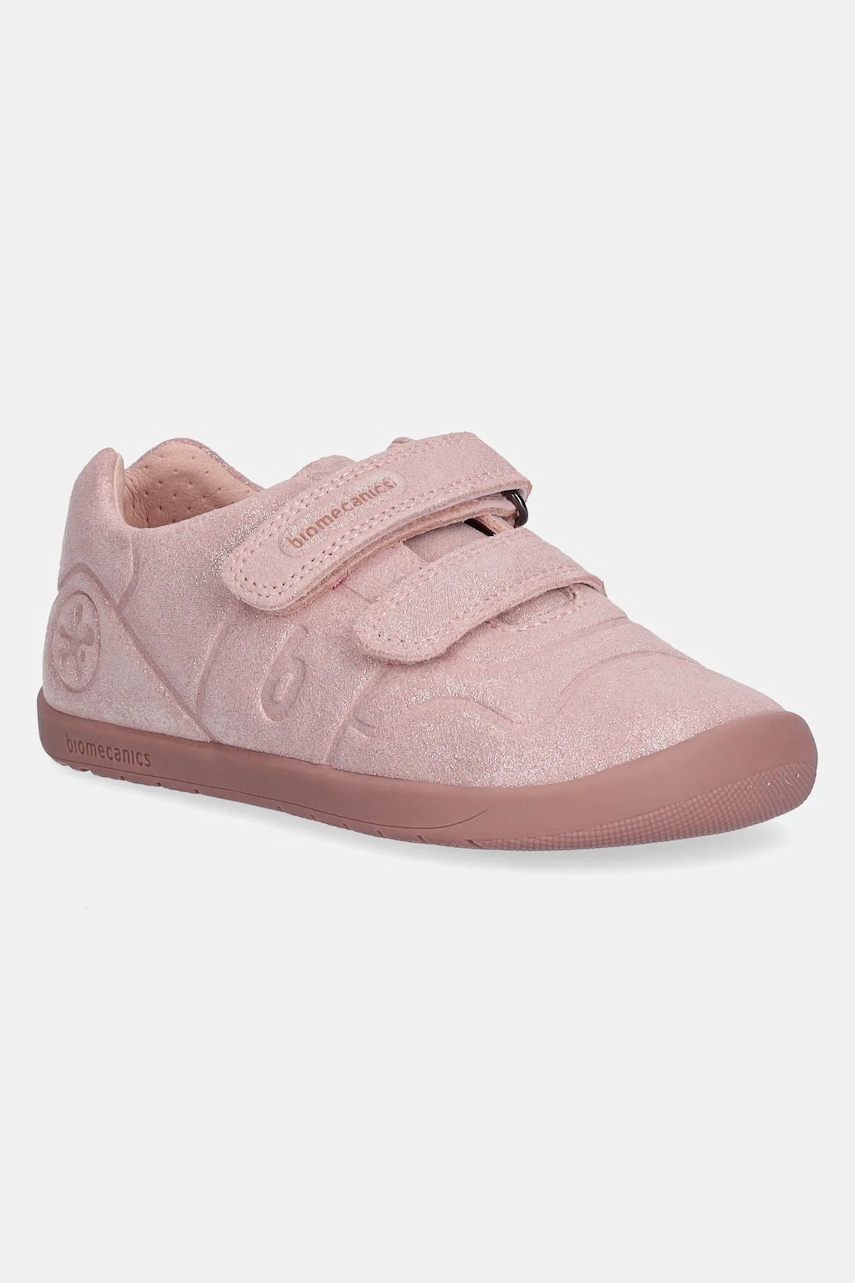 Biomecanics sneakers de piele întoarsă pentru copii culoarea roz, 251160