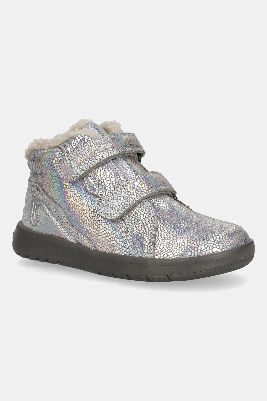 Biomecanics cizme de iarnă pentru copii din piele întoarsă culoarea argintiu, 251231