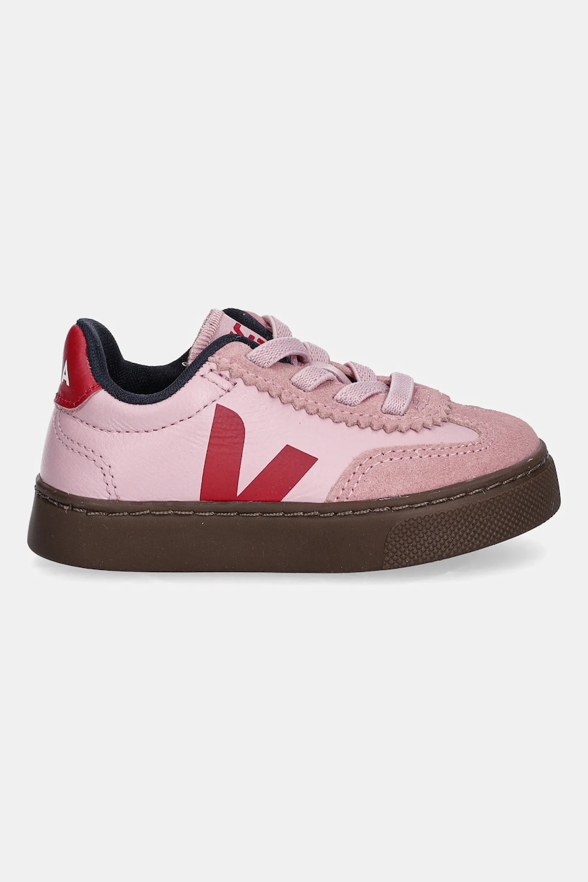 Детские кожаные кеды Veja Small Volley цвет розовый SY2021016 Детские кожаные кеды Veja Small Volley цвет розовый SY2021016
