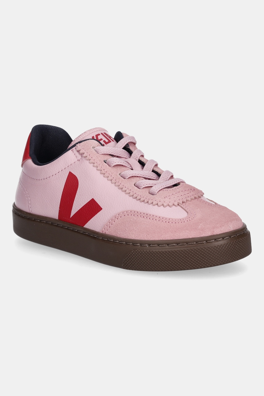 Veja teniși din piele copii Small Volley culoarea roz, SY2021016