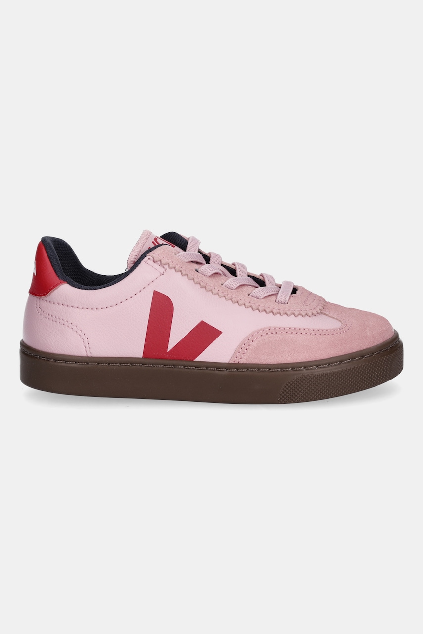 Детские кожаные кроссовки Veja Small Volley цвет розовый SY2021016 Детские кожаные кроссовки Veja Small Volley цвет розовый SY2021016