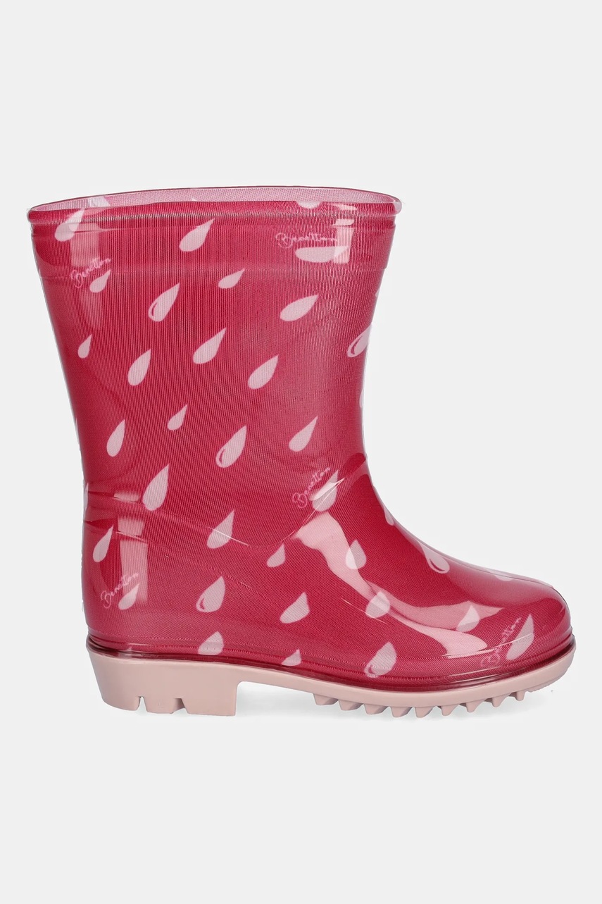 Детские резиновые сапоги United Colors of Benetton цвет розовый 8T5JGD01F