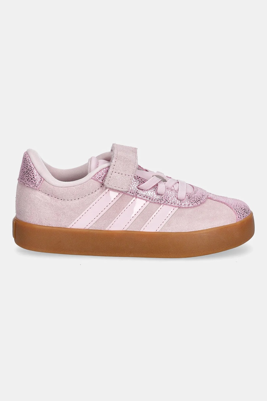 Детские замшевые кроссовки adidas VL COURT 3.0 цвет розовый JP7835