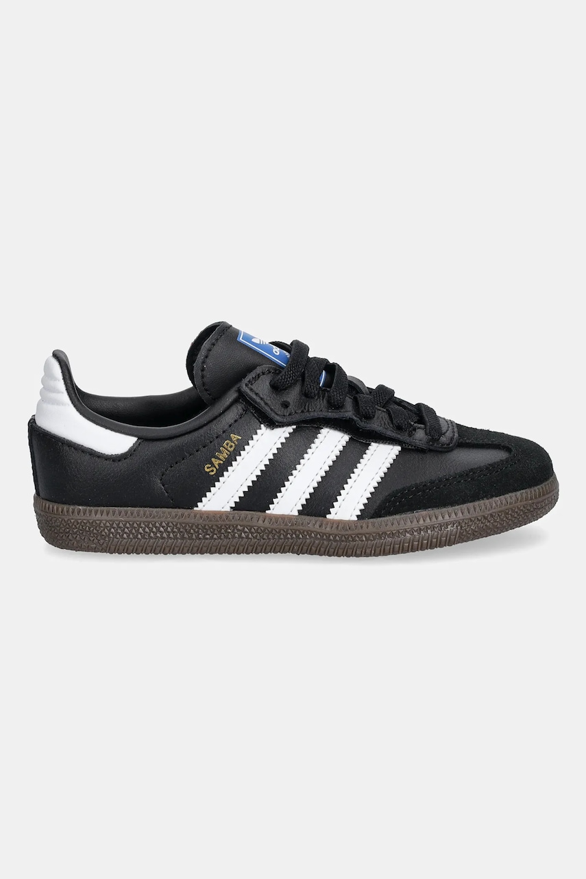 Детские кожаные кроссовки adidas Originals SAMBA OG цвет чёрный JQ6390 Детские кожаные кроссовки adidas Originals SAMBA OG цвет чёрный JQ6390