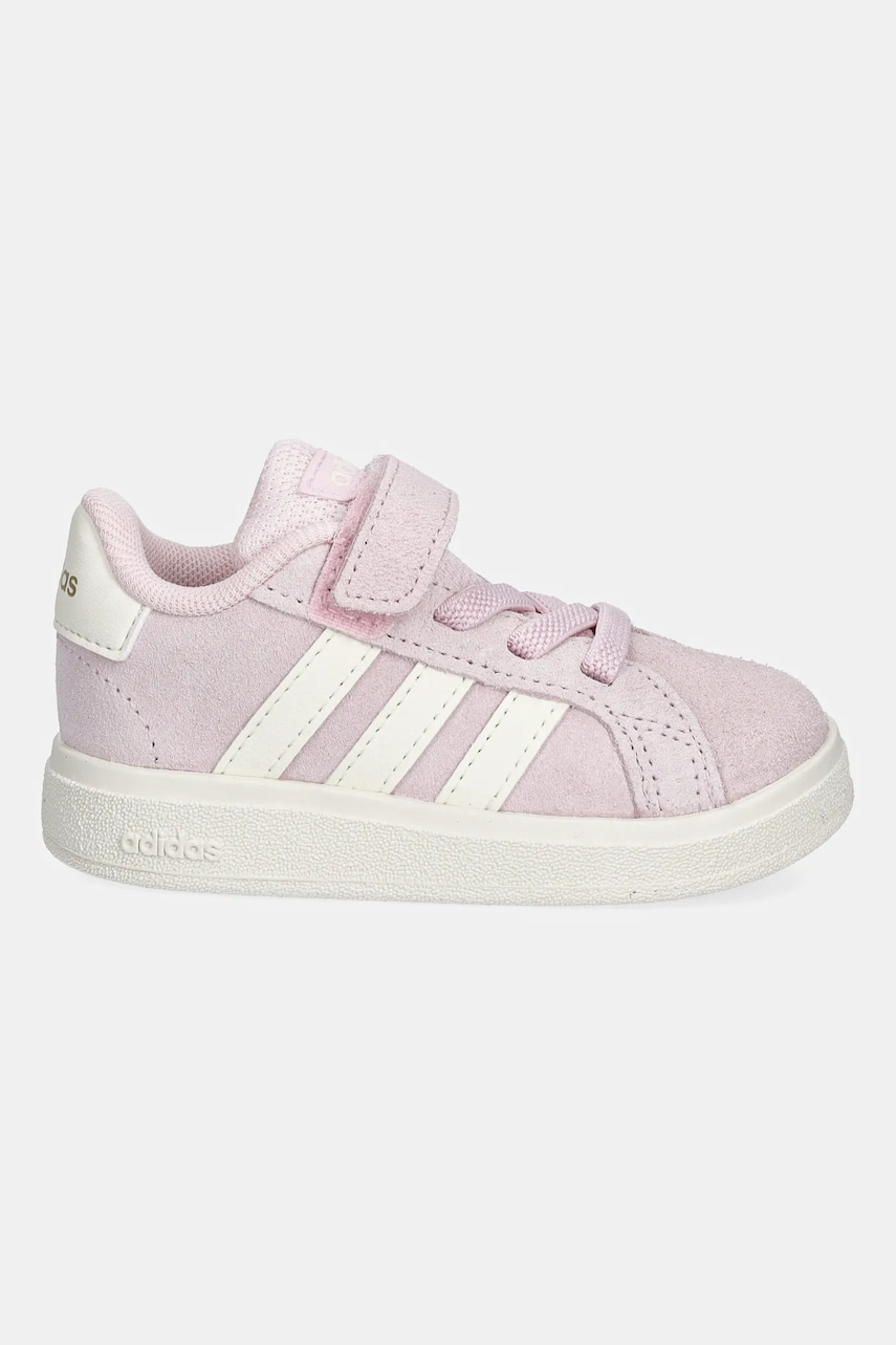 Детские замшевые кроссовки adidas GRAND COURT 00s цвет розовый JR0781 Детские замшевые кроссовки adidas GRAND COURT 00s цвет розовый JR0781