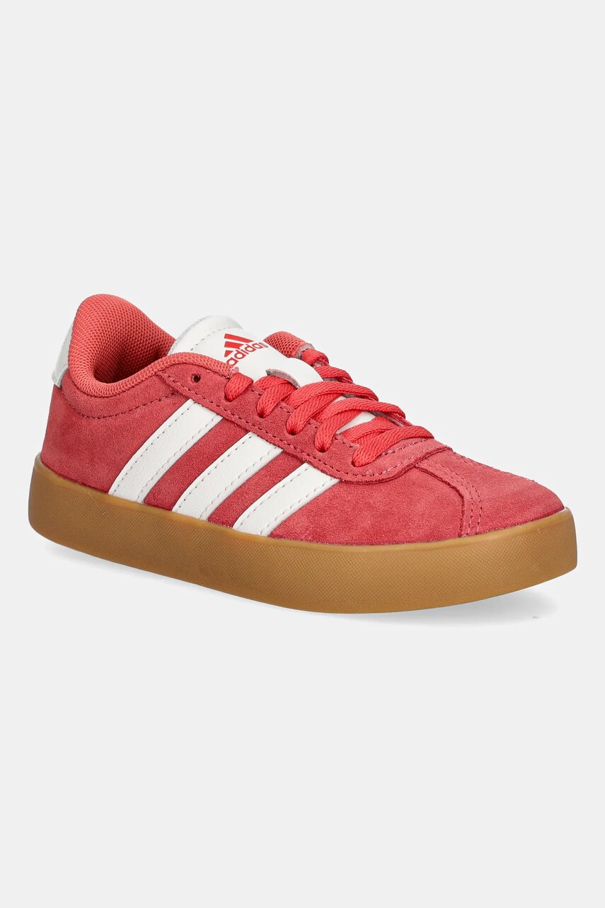 adidas sneakers de piele întoarsă pentru copii VL COURT 3.0 culoarea roz, JR2214