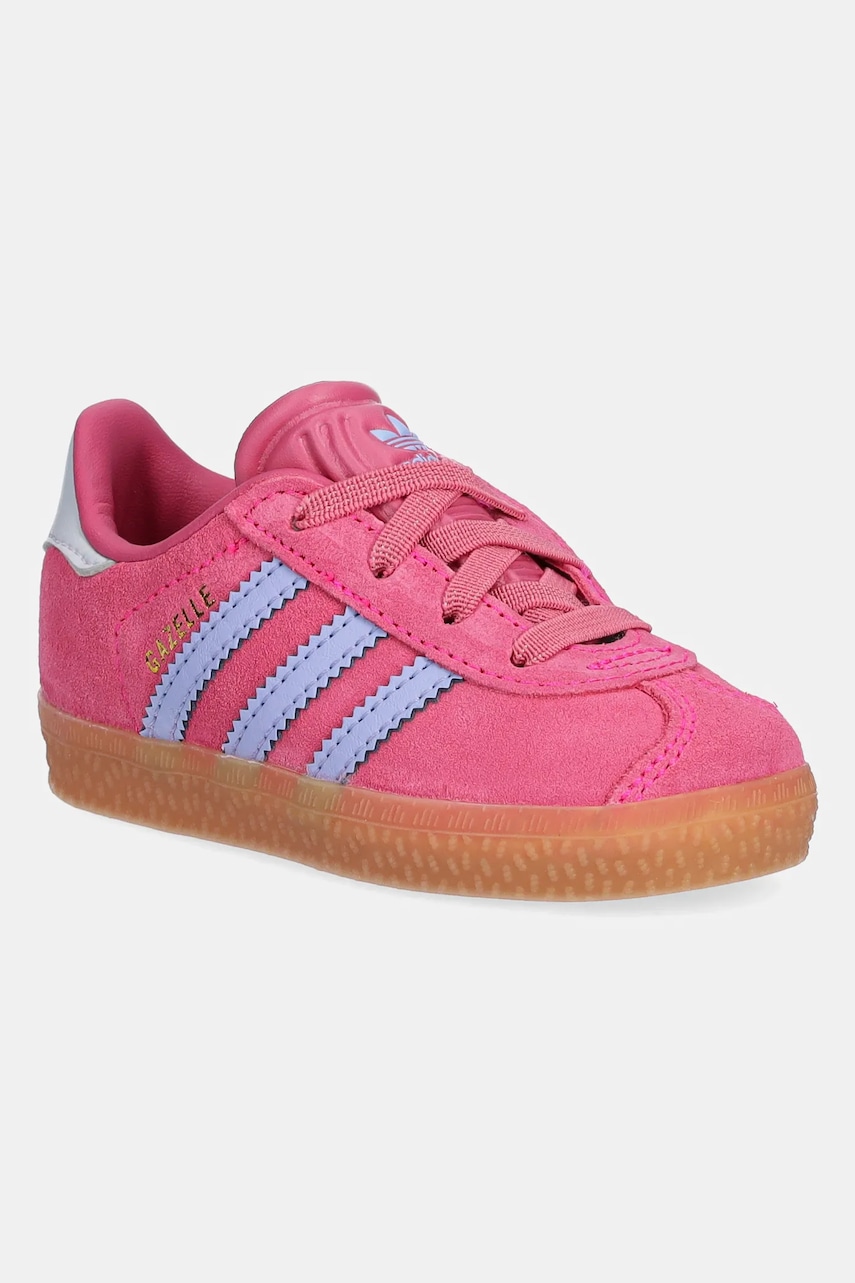 adidas Originals sneakers de piele întoarsă pentru copii GAZELLE culoarea roz, JR5938