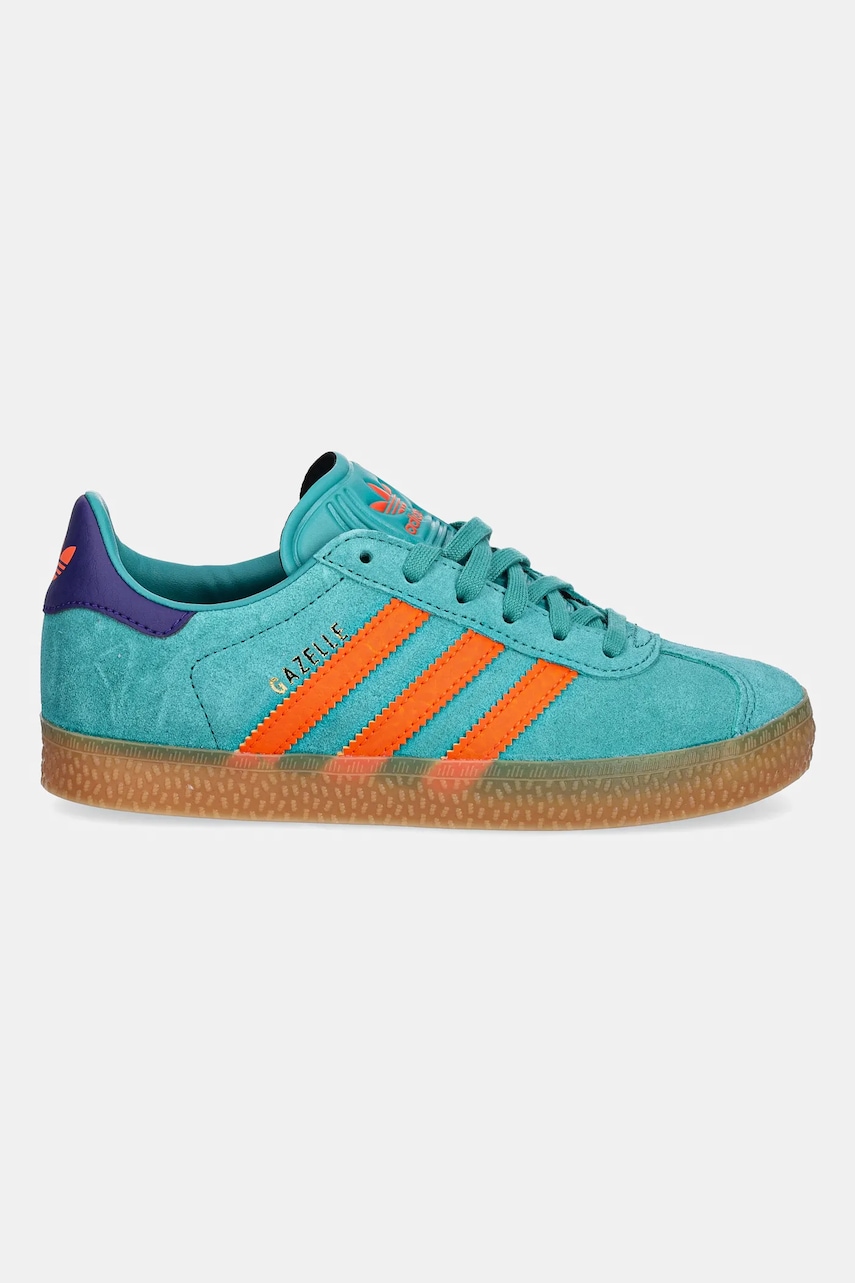 Детские замшевые кроссовки adidas Originals GAZELLE цвет зелёный JR5946 Детские замшевые кроссовки adidas Originals GAZELLE цвет зелёный JR5946