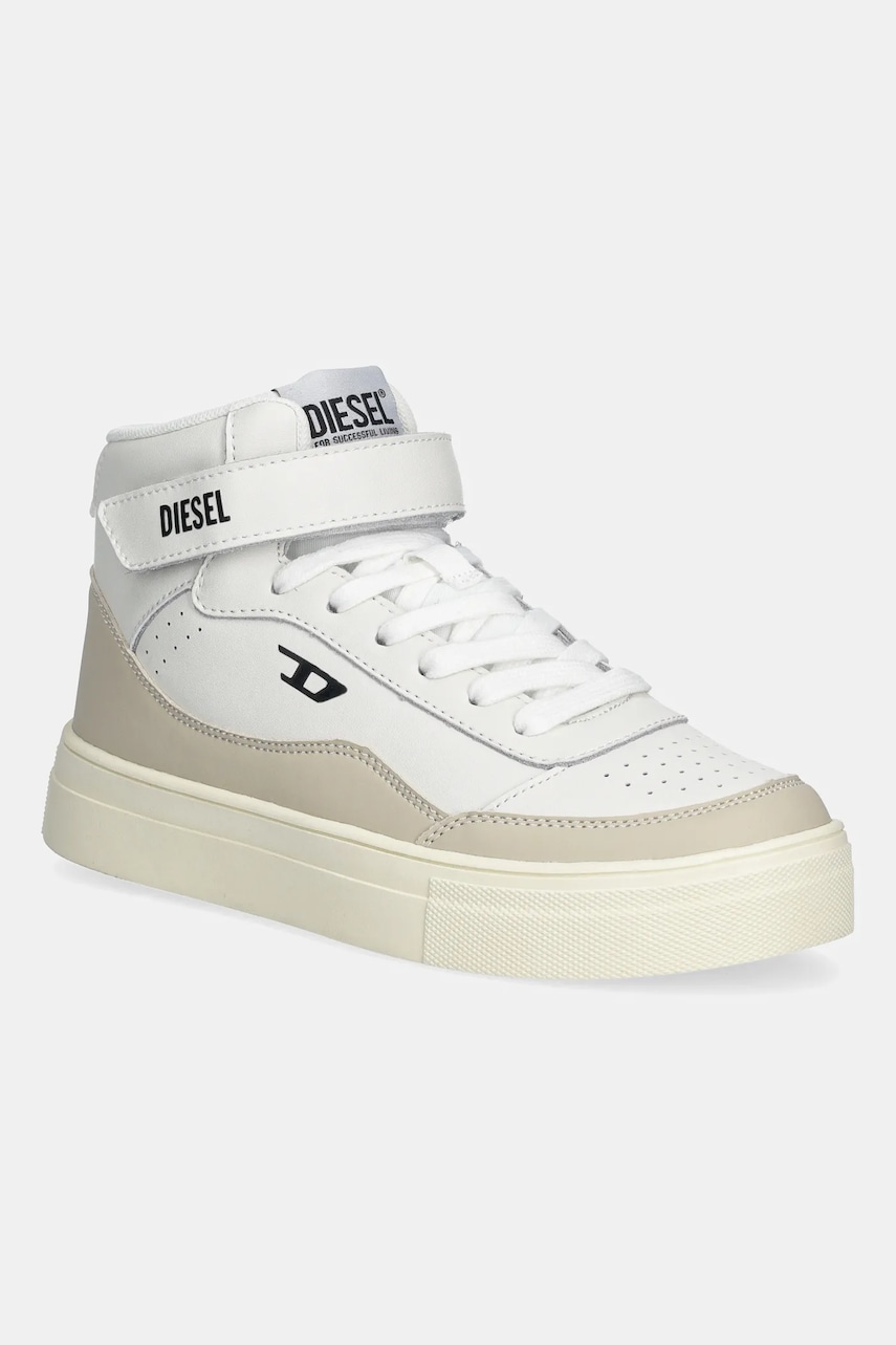 Levně Dětské kožené tenisky Diesel TRACKER-D S-TRACKER D SNEAKERS bílá barva, BC1039