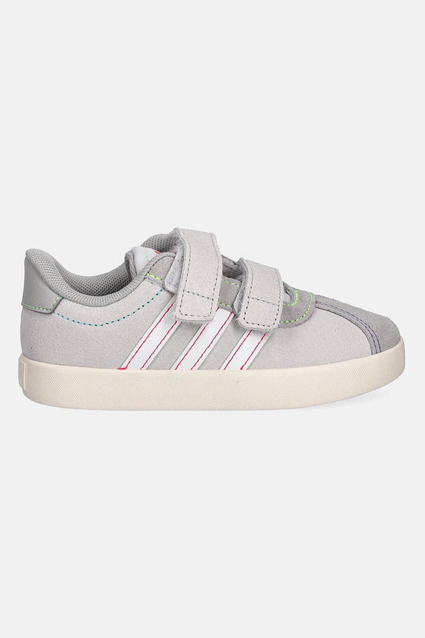 Детские замшевые кроссовки adidas VL COURT 3.0 цвет серый JP7878 Детские замшевые кроссовки adidas VL COURT 3.0 цвет серый JP7878