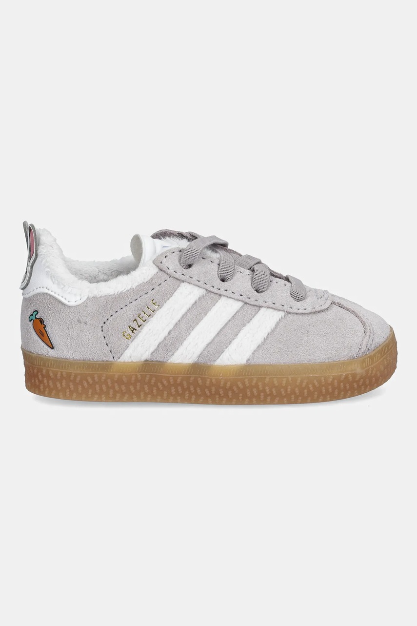 Детские замшевые кроссовки adidas Originals GAZELLE цвет фиолетовый JQ1344