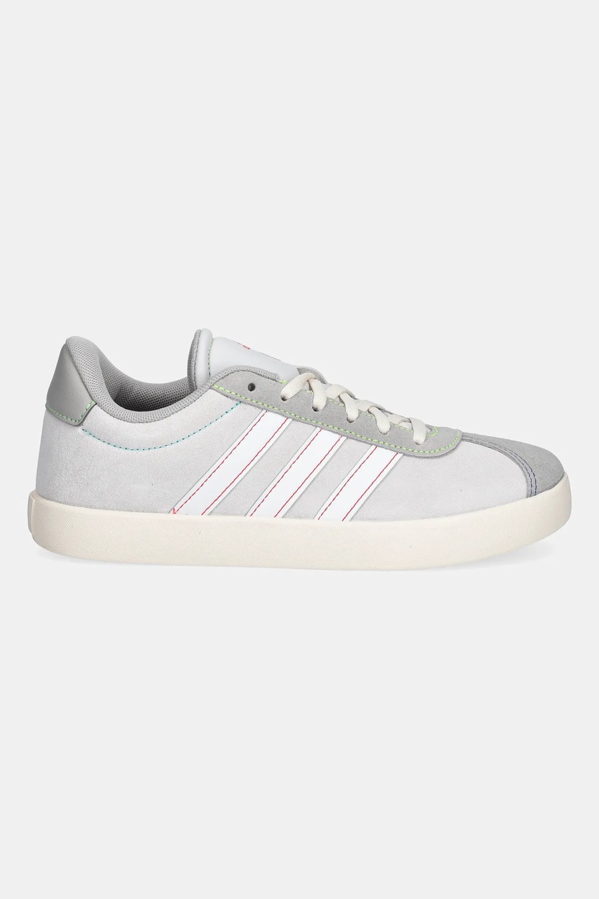 Детские замшевые кроссовки adidas VL COURT 3.0 цвет серый JS3491