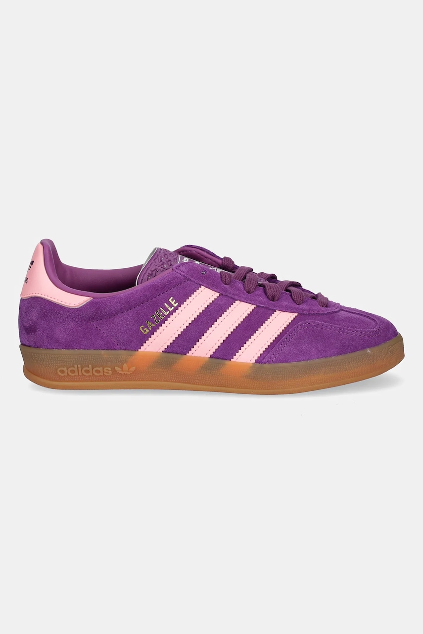 Детские замшевые кроссовки adidas Originals GAZELLE INDOOR цвет фиолетовый JP8766 Детские замшевые кроссовки adidas Originals GAZELLE INDOOR цвет фиолетовый JP8766