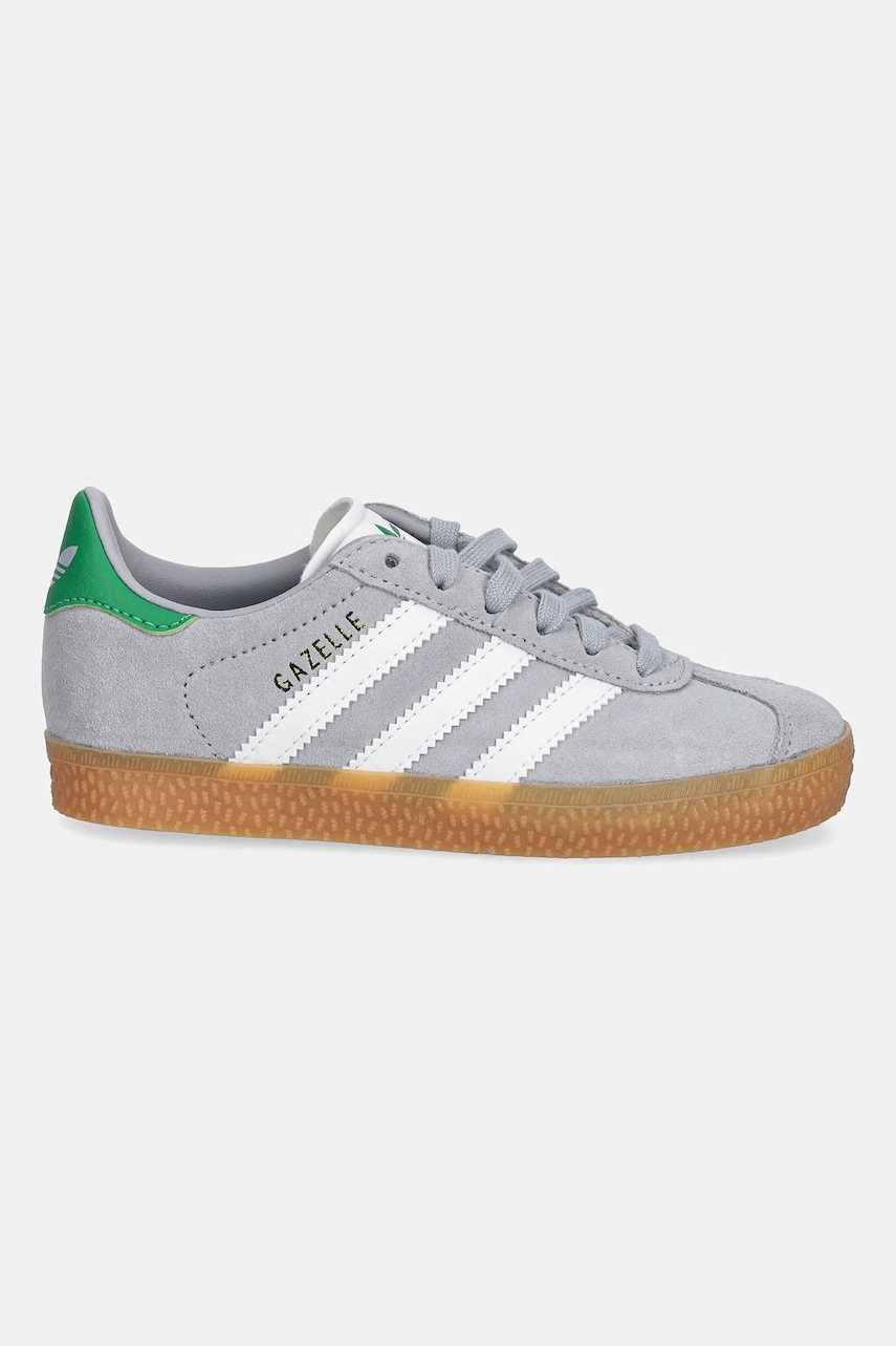 Детские замшевые кроссовки adidas Originals GAZELLE цвет серый JQ5999 Детские замшевые кроссовки adidas Originals GAZELLE цвет серый JQ5999