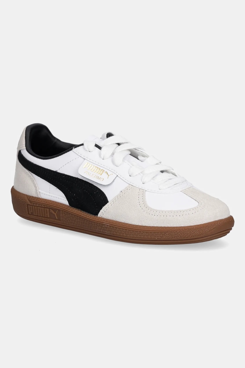 Puma sneakers de piele întoarsă pentru copii Palermo Lth Jr culoarea alb, 397275