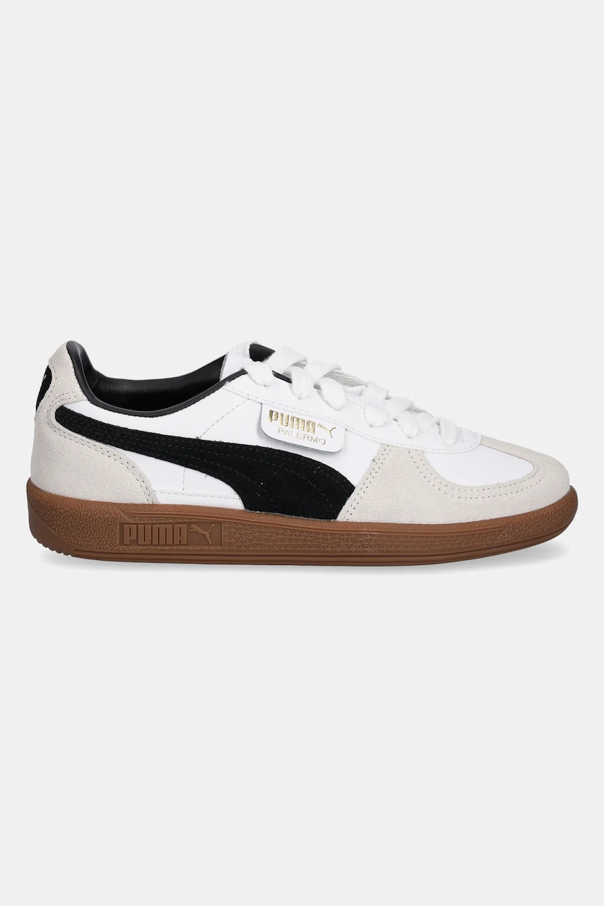 Детские замшевые кроссовки Puma Palermo Lth Jr цвет белый 397275 Детские замшевые кроссовки Puma Palermo Lth Jr цвет белый 397275